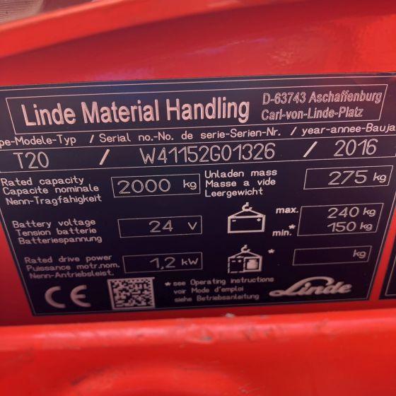 Transpallet Linde T20 (1152) Linde T20 (1152)- Photo 4