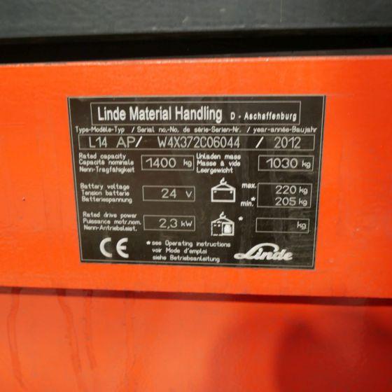Wózek wys. podnoszenia Linde L14AP (372) Linde L14AP (372)- Photo 8