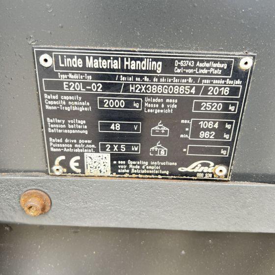 Carretilla elevadora eléctrica Linde E20L (386) Linde E20L (386)- Photo 10