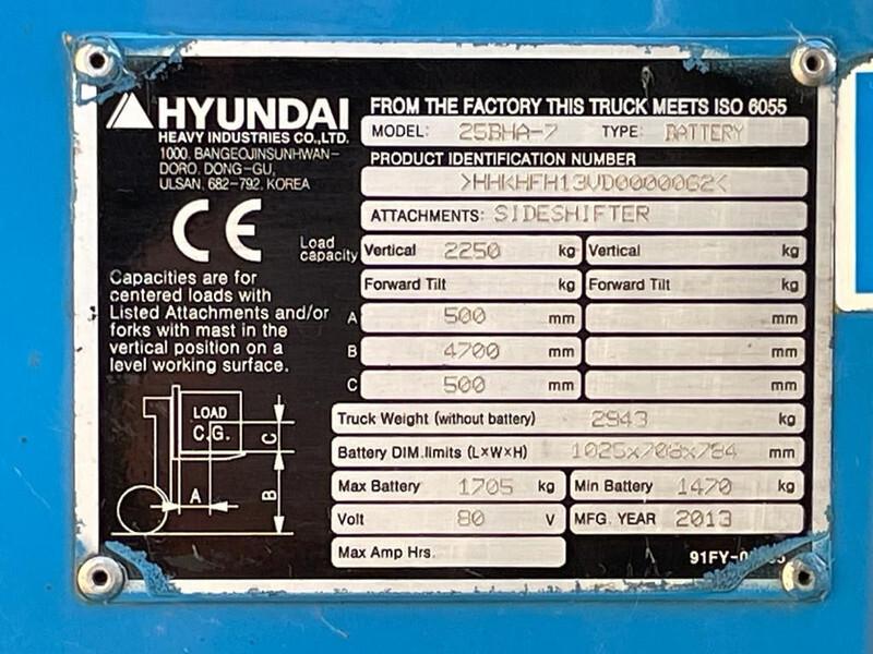 Carrello elevatore elettrico 25BHA-7 2.5 ton Triplex Freelift Sideshift Elektra Heftruck 25BHA-7 2.5 ton Triplex Freelift Sideshift Elektra Heftruck- Photo 3