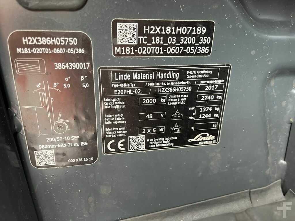 Wózek widłowy elektryczny Linde E20PHL-02 Linde E20PHL-02- Photo 4
