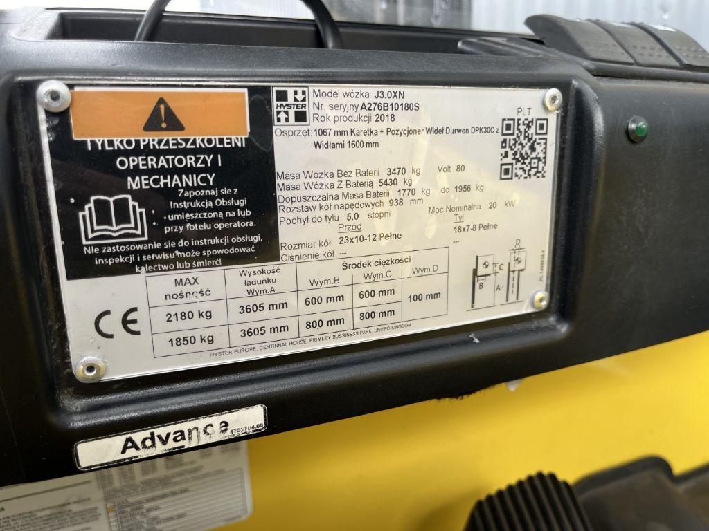 Wózek widłowy elektryczny Hyster J3.0XN Hyster J3.0XN- Photo 4
